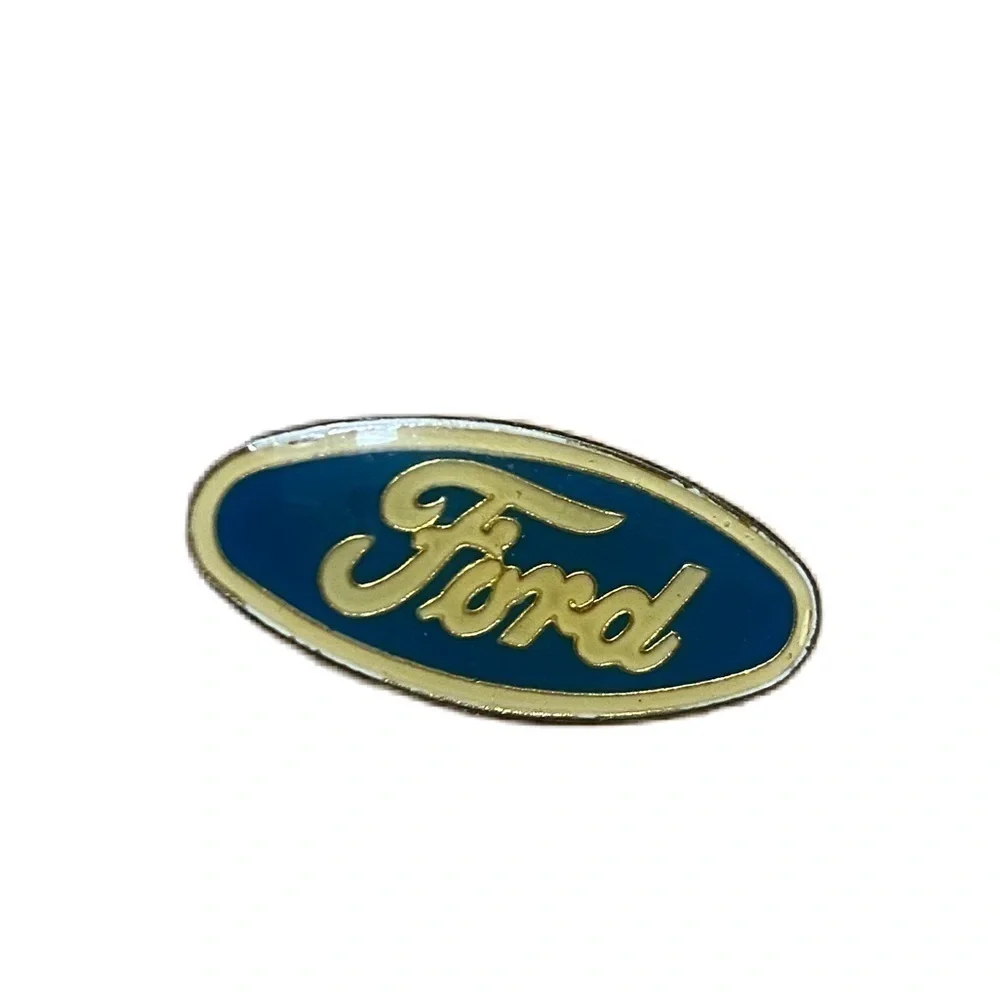 Vintage Ford Pin Oval Dealer Automotive Tractor Agriculture Blue Silver